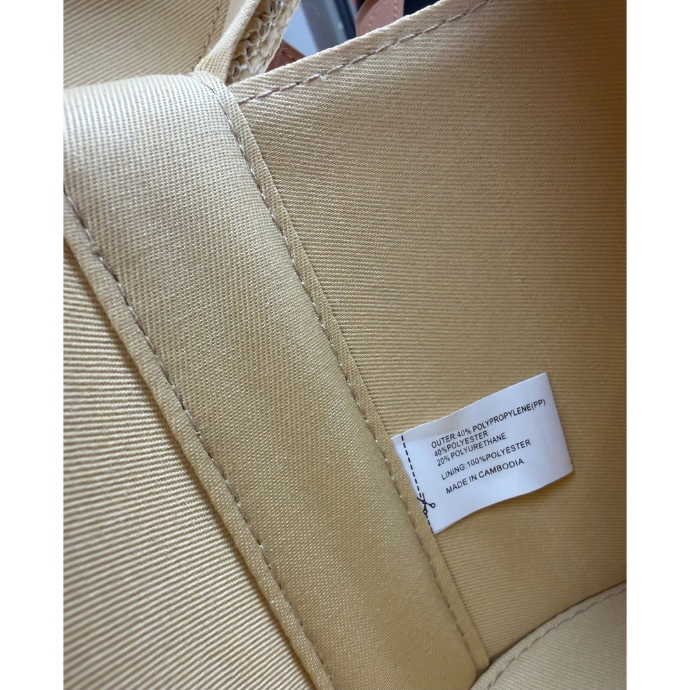 Rachel Zoe Straw Bucket Bag Tan Faux Leather Studded Crossbody Handbag NEW - Picture 11 of 11